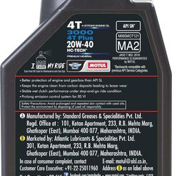 Motul 3000 4T Plus 20W40 API SN HC Tech Engine Oil for Bikes (1 L) image 2