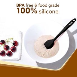 AGARO Silicone Spatula Set of 3, Large Heat Resistant Spatula for Cooking, Baking and Mixing, Non-Stick Cookware for Kitchen, BPA Free, Flexible, Seamless Design, Deluxe, Black. image 4