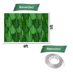 Party Propz Banana Leaf Backdrop Decoration - 1pc (8ft*5ft) Banana Leaf Backdrop for Decoration, Haldi Decoration Items for Home, Backdrop for Pooja Decoration, Annaprasana Decoration Backdrop image 2