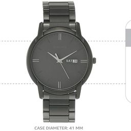 sonata Quartz Analog with Day and Date Black Dial Stainless Steel Strap Watch for Men-NS77031NM03 image 3