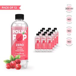 POLKA POP Cranberry Flavoured Sparkling (Fizzy) Water | Pack of 12 (300ml Each) | 100% Natural Flavour | Zero Sugar & Zero Calories | No Aspartame or Stevia | No Preservatives image 5