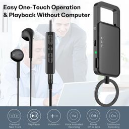 kashevi 128GB Voice Recorder with Playback, Portable Digital Audio Recording Device with 24 Hours Battery Life, Sound and Voice Activation for Work and Study image 3