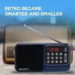 Amkette Pocket Mate Digital FM Radio with Bluetooth Speaker - Type C Charging, Antenna, Multiple Playback 8 Hours Playtime, and Number Pad (Headphone Jack, SD Card, USB Input) (Blue) image 4