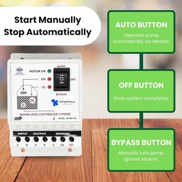 AMPEREUS® Automatic Water Level Controller for Tank with Auto Cut Off, Overflow Protection, Motor Automatic On/Off System, Water Tank Level Indicator & Full Control image 2