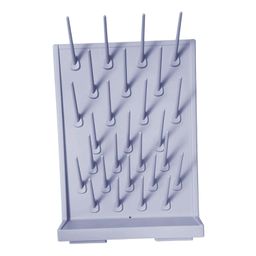 ATORSE Lab Drying Rack with 27 Detachable Pegs Multipurpose Test Tube Draining Rack Light Gray image 4