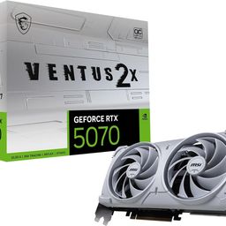 MSI GeForce RTX 5070 12G Ventus 2X OC White Graphic Card - NVIDIA GeForce RTX 5070 GPU, 12GB GDDR7 192-bit Memory, 28 Gbps, PCI Express Gen 5 Interface, Upto 2542 MHz, TORX Fan 5.0 image 1