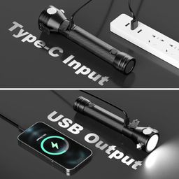 Otdair LED Flashlight Solar Power Flashlight,Ultra Bright Flashlight, High Lumens,USB Rechargeable,5 Modes for Outdoor,Camping,Hiking image 4