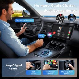 Wireless CarPlay Adapter 2024 Upgraded, 2 in 1 Wireless CarPlay & Android Auto Adapter Converts Factory Wired CarPlay to Wireless, Plug and Play Car Play Wireless Adapter, Compatible iPhone/Android image 5