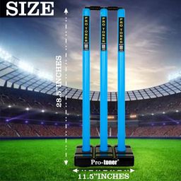 Protoner Cricket Stumps Set with Base and 2 bails (Blue) image 2