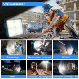 TOPBOS Iron 100W Rechargeable LED Floodlight, Portable LED Work Light with 4 Modes, 2 Charging Methods, 16500 mAh USB Rechargeable Solar LED Projector for Camping Workshop, ?10.8 volts, Dark Blue image 5