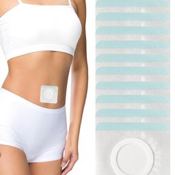 inocean 50pcs Belly Button Patch, Castor Oil Patches for Belly Button, Leak-Proof Self-Adhesive Belly Button Patch, White, Portable, Suitable for All Ages image 1