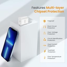 Ambrane 20W Type C Mobile Charger Adapter, Fast Charging for Android, iPhone 14/13,13/12/11/X & Pro, Max Series & Other Type C Enabled Devices, PD Technology, BIS Certified (Raap M20, White) image 4