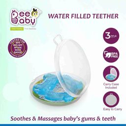 BeeBaby Teethers for 6 to 12 Months BPA Free. Cooling Water Filled Baby Teether, Soft Teething Toy for Babies with Carry Case, Soothes Gums and Easy to Grip. 100% BPA, PVC Free. (Frog & Owl - Blue_Orange, Pack of 2) image 2