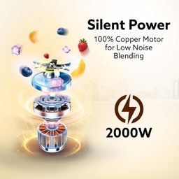 AGARO Royal Professional Blender/Grinder/Mixer, 2000W, 5 Preset Function, Commercial heavy duty blender, High Power & Speed Blender, 9 Speed Settings, Pulse & Timer, 2L & 600ml Small Grinding Jar image 5