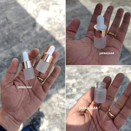 jarbazaar [ set of 6 pcs 5 ml tiny mini frosted dropper bottle, with rose gold droppers, for diy serums, oils, skincare products and sample container image 5