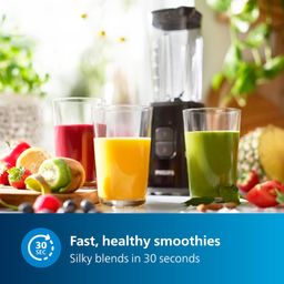 Philips HR2603/90 Mini Blender Mixer Grinder | Smoothie Maker | 350W Power | 3-Jar Capacity | With Variable Speed Control | Perfect for Smoothies, Mixing & More image 2