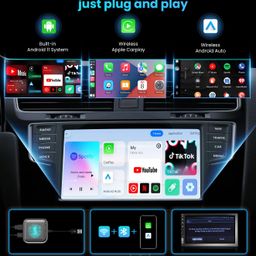 timeknow Wireless Carplay & Android Auto Adapter, Magic Ai Box 2.0 with Netflix YouTube Tiktok, Upgrade LED Wireless Android Auto HDMI Dongle for Phone to Miracast/Stream Media to Car/TV image 2