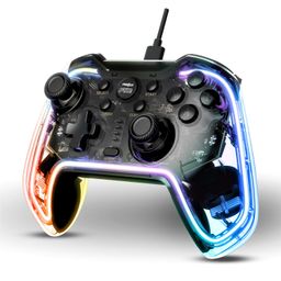 FRONTECH Fire Wired Gaming Pad with USB Type-C | Dual Vibration Motors | RGB Lighting |Trigger Button|Compatible with PS3, PC & Android TV (GP-0001, Black) image 1