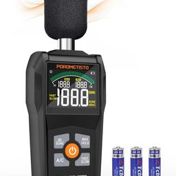 Decibel Meter, POROMETISTO SL01 Digital Sound Level Meter, 30-130dB SPL Meter with A/C Weighting, Data Hold, MAX/MIN – Noise Detector for Home, Factory, Noisy Neighbors (Black) image 1