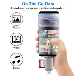 voocme 6 in 1 with OTG, SD Card Reader, USB Type C, USB 3.0 and Micro USB, for Memory Card | Portable| Compatible with TF, SD, Micro SD, SDHC, SDXC, MMC, RS-MMC, Micro SDXC (Grey) image 5