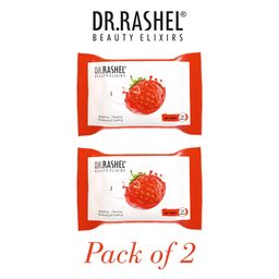 DR.RASHEL Strawberry Pack of 2 Face Wipes Enriched with goodness of Strawberry and Aloe Vera Extract | For Multi purpose use | Gives Refreshing and Glowing Skin.(25 pc x 2) image 2
