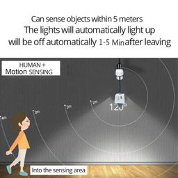 renmax LED Bulb Holder Motion Sensor Automatic B22 Base Night/Day Light Working 200W Load Capacity (Pack of 1) image 5
