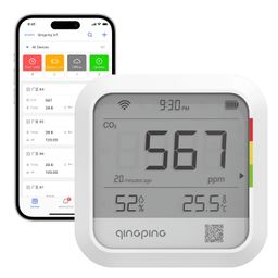Qingping Thermometer Hygrometer CO2 Detetor, Remote Monitoring via Qingping IoT, Temperature and Humidity Monitor for Different Scenarios, Fast Alert Notification, Rechargeable Battrey image 1