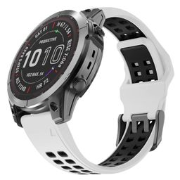 OVERSTEP Compatible with Garmin Fenix 7X Band, 26mm Quick Release Silicone Strap for Fenix 6X/Fenix 6X Pro/Fenix 5/Fenix 5X Plus/Fenix 3/Fenix 3 HR Smartwatch image 1