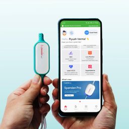 Sunfox Spandan Neo | ECG Device | Heart Rate Monitor | Detects AFib & Irregular Arrhythmias | Portable Mini ECG Machine for Home Use | Reports in 10 sec | 12 Lead ECG with 3 Leads image 1
