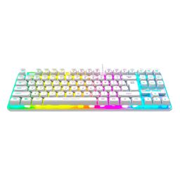 Ant Esports MK700 V2 Membrane TKL Wired Gaming Keyboard, 87 UV Coated Mechanical feel Keys Cool RGB Backlight Waterproof Keyboard for PC Laptop Mobile Tablets Gaming, Design and Work Mercury White image 5