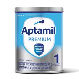 Aptamil Premium Infant Formula Milk Powder for Babies - Stage 1 (Upto 6 Months) - with Prebiotics and DHA - 400gms - Tin image 1