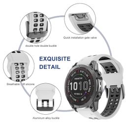 OVERSTEP Compatible with Garmin Fenix 7X Band, 26mm Quick Release Silicone Strap for Fenix 6X/Fenix 6X Pro/Fenix 5/Fenix 5X Plus/Fenix 3/Fenix 3 HR Smartwatch image 3