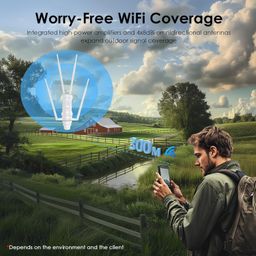 calmora DIMSY AC1200 Outdoor WiFi Extender, WiFi Extender Signal Booster for Home Camping, Long Range Access Point Weatherproof with PoE Powered, Gigabit Port, Supports Router/AP/Repeater Modes image 3