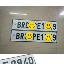 INNOVQARAJ Car Ind Number Plate | Road Legal Font | No Bar Or Serial Code On Plate | Same Size Front and Rear Both Plate Available | Four Wheeler Private Car Plate - White Model image 5