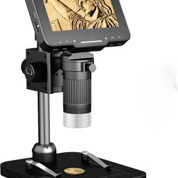 ETZIN 4.3" LCD Digital Microscope for Adults Kids, Coin Microscope 50X - 1000X Magnification with IPS Screen, 8 LED Lights, PC View, USB Microscope for Windows/MacOS, Black (EPL-1220IM) image 1
