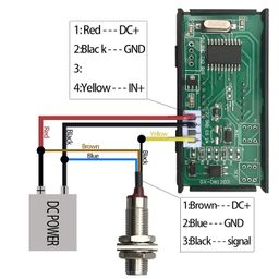 Auttoop 4 Digital LED Tachometer RPM Speed Meter+Hall Proximity Switch Sensor NPN Blue 0.56" LED Tachometers image 3