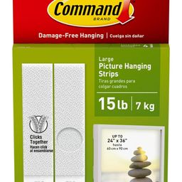 Command 3M Large Picture Hanging Strips, 4 pairs (Wall Hooks for up to 7 kg photo frames). image 1