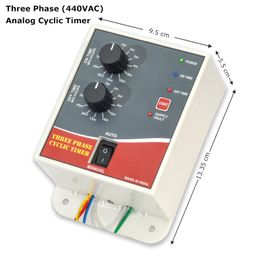 magnus power protection systems Magnus M-1126 Three Phase (440VAc) Analog Cyclic Timer for Fogger,Hydrophonics and Other Cyclic & Auto Start Stop Countdown Application (1 Minute - 3 Hours) with inbuilt SPP Made in India White image 2