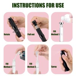 IRON BILL Glass 2 Pcs/8Ml Portable Mini Perfume Atomizer Bottles, Empty Refillable Spray Bottle With 3 Types Of Refill Tools, Pocket Travel Perfume Sample Bottles,Black image 5