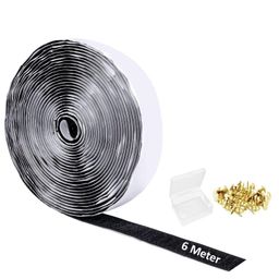 turtlegrip TurtleGrip, Self Adhesive Hook Tape Roll (Without loop tape) & Thumbnails with Strong Glue for Magnetic Door Net & Window Net Replacement Accessory (Black, 20mm width x 6 meters) image 1