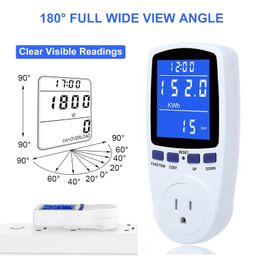 mecheer Upgraded Wattage Meter Power Meter Plug Home Power Consumption Monitor with Cable, Electrical Usage Monitoring, Energy Voltage Amp Kill Meter with Backlight image 2