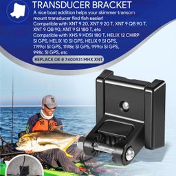 sixcow 7400931 MHX XNT Transducer Bracket, Transducer Mount for XHS model transducers, Transom Mounting Hardware Kit Compatible with XNT 9 20, XNT 9 20 T, XNT 9 QB 90 T, XNT 9 QB 90, XNT 9 SI 180 T, Black image 2