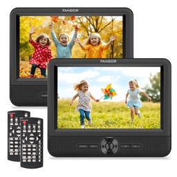 FANGOR 7.5" Car DVD Player, Car DVD Player Dual Screen Play Two Different Movies or The Same Movie with Customized Headrest Strap, Support All Regions, Last Memory, USB/SD Card image 1