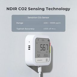 Qingping Thermometer Hygrometer CO2 Detetor, Remote Monitoring via Qingping IoT, Temperature and Humidity Monitor for Different Scenarios, Fast Alert Notification, Rechargeable Battrey image 3