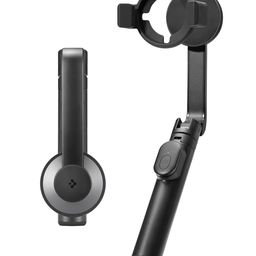 Spigen S573 Selfie Stick Tripod, [Smooth Attach] [Wireless Bluetooth Remote] Enhanced Stability with Rubber Hoder, Optimized for iPhone 16/15/14/13/12 and Other Phones with Magsafe Cases - Black image 1