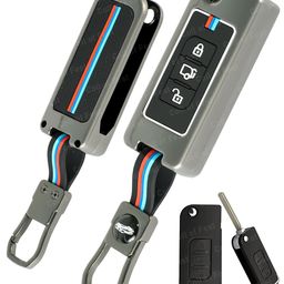 Coll of Fest Metal Silicon Key Cover Compatible for Mahindra XUV-500 3 Button Smart Flip Key Cover Full Metal Protections Special Feature Visible in Low-Light Conditions image 1