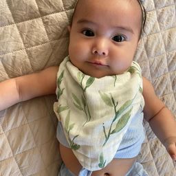 Crane Baby Muslin Bibs with Adjustable Snap Button Closure, Super Absorbent, Soft, Comfortable & Lightweight (Pack of 3) image 5