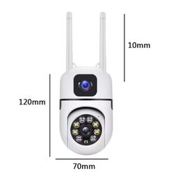CAMLEIGH w/Color Night Vision | Human Detection | Motion Detection | 360° View | Two Way Talk Mini Dual Lens/Screen 2 in1 PTZ+Bullet 5+5MP Full HD 1920 Resolution WiFi Wireless Indoor Camera image 2