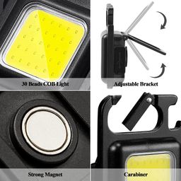 desidiya Desidiya® 800 Lumen Rechargeable COB Keychain Work Light with 3 Lighting Modes, Magnetic Base, Keyring LED Torch Keychain Flashlights Mini Work Light for Workshop, Repairing, Emergency image 5