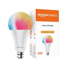 amazon basics - 12W Smart LED Bulb with Alexa, Google Assistant & Wi-Fi Enabled (Pack of 1, Multicolour, B22 Holder) image 1